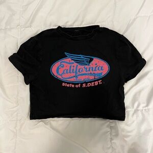 Y2K Vintage Style California Graphic Cropped Baby Tee S/XS